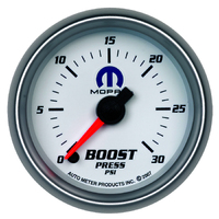 Mopar 2-1/16" Stepper Motor Boost Gauge (0-30 PSI) White