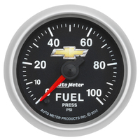 GM Black 2-1/16" Digital Stepper Motor Fuel Pressure Gauge (100 PSI) Gold Bowtie