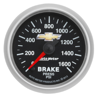 GM Black Stepper Motor Brake Pressure Gauge (2-1/16", 1600PSI) Gold Bowtie