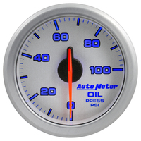 Air-Drive 2-1/16" Oil Pressure Gauge w/ Air-Core (0-100 PSI) Silver