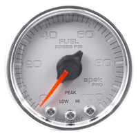 Spek-Pro 2-1/16" Stepper Motor Fuel Pressure Gauge (0-100 PSI) Silver Dial, Chrome Bezel, Clear Lens