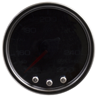 Spek-Pro 2-1/16" Stepper Motor Oil Temperature Gauge (100-300 °F) Black Dial, Black Bezel, Smoked Lens