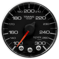 Spek-Pro 2-1/16" Stepper Motor Transmission Temperature Gauge (100-300 °F) Black Dial, Chrome Bezel, Flat Antiglare Lens