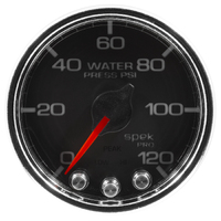 Spek-Pro 2-1/16" Stepper Motor Water Pressure Gauge (0-120 PSI) Black Dial, Chrome Bezel, Clear Lens
