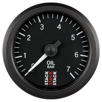 Stack 52mm Mechanical Oil Pressure Gauge (0-7 Bar/M10) Black