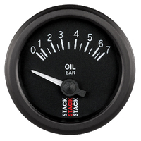 Stack 52mm Electric Oil Pressure Gauge (0-7 Bar, Air-Core, M10 Male) Black