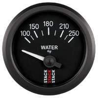 Stack 52mm Electric Water Temp Gauge w/ Air-Core (100-250 °F/1/8" NPTF)