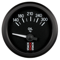 Stack 52mm Electric Oil Temp Gauge w/ Air Core (140-300 °F/1/8" NPTF)