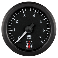Stack 52mm Pro Stepper Motor Oil Pressure Gauge (0-7 Bar M10 Male) Black