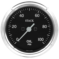 Stack 52mm Pro Stepper Motor Oil Pressure Gauge (0-100PSI, 1/8" NPTF Male) Classic