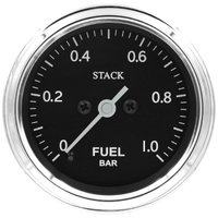 Stack 52mm Pro Stepper Motor Fuel Pressure Gauge (0-1 Bar/ M10 Male)