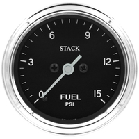 Stack 52mm Pro Stepper Motor Fuel Pressure Gauge (0-15PSI/ 1/8" NPTF Male)