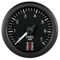 Stack 52mm Stepper Motor Fuel Pressure Gauge (0-7 Bar/M10 Male) Black