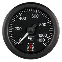 Stack Pro Stepper Motor Exhaust Gas Temp Gauge (0-1100 °C) Black