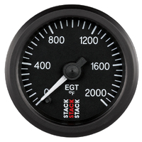 Stack Pro Stepper Motor Exhaust Gas Temp Gauge (0-2000 °F) Black