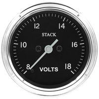 Stack 52mm Pro Stepper Motor Battery Voltage Gauge (8-18V) Classic