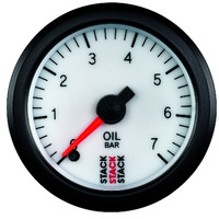 Stack 52mm Pro Stepper Motor Oil Pressure Gauge (0-7 Bar M10 Male) White