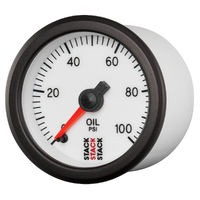Stack 52mm Pro Stepper Motor Oil Pressure Gauge (0-100 PSI 1/8" NPTF Male) White