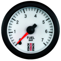 Stack 52mm Stepper Motor Fuel Pressure Gauge (0-7 Bar/M10 Male) White