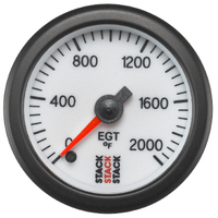 Stack Pro Stepper Motor Exhaust Gas Temp Gauge (0-2000 °F) White