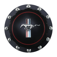 1964 - 1973 Mustang Billet Fuel Cap (Black, Horse Emblem)