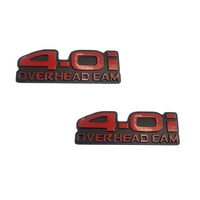 "4.0i OVERHEAD CAM" Fender Badges RED Pair for Ford EB ED EF EL S XR6