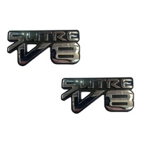 "5 LITRE V8" Fender Badges CHROME Pair for Ford EB ED EF EL Fairlane NC NF NL