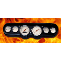 1964 - 1966 Mustang 6 Gauge Instrument Bezel with White Gauges - Metric