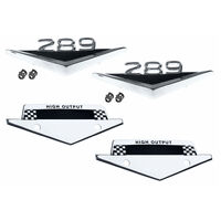 1964 - 1966 Mustang 289 Fender Emblems and High Output Emblems - Kit