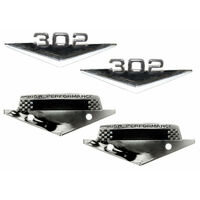 1964 - 1966 Mustang 302 Fender Emblems and High Performance Emblems - Kit