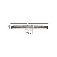 1964 - 1978 F-Truck Front Chrome Bumper without Rubber Pad Holes