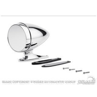 1965 - 1968 Mustang Chrome Bullet Door Mirror with Long Base and Standard Glass