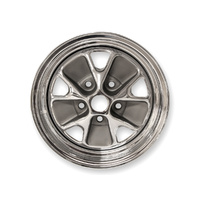 1965 Mustang Styled Steel Wheel (14x5 Chrome Rim, Charcoal Paint Center) *CLEARANCE