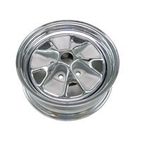 1964 Mustang Styled Steel Wheel (14x5 Chrome Rim, Argent Paint Center) *CLEARANCE
