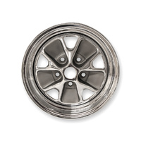 1964 - 1967 Mustang Styled Steel Wheel (14x7 Chrome Rim, Charcoal Paint Center)