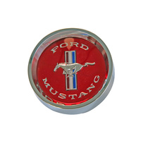 1964 - 1966 Mustang Styled Steel Hubcaps (Red) Single