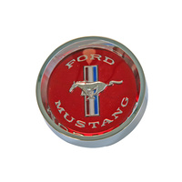 1964 - 1966 Mustang Styled Steel Hubcaps (Red)
