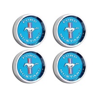 1964 - 1966 Mustang Styled Steel Hubcaps (Blue) Set of 4