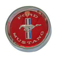 1964 - 1966 Mustang Styled Steel Hubcaps (Red Fits S/S Plastic Hubcaps)
