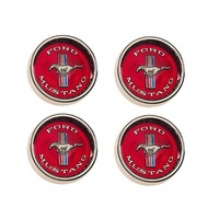 1964 - 1966 Mustang Styled Steel Hubcaps (Red) Set of 4