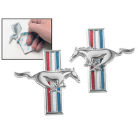 1964 - 1968 Mustang Running Horse Fender Emblems - LH & RH (Stick-On, Sold as a Pair)