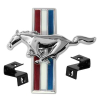 Mustang Billet Grille Emblem & Mounting Clip Set