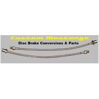 1965 - 1966 Mustang With 1967 Front Disc Caliper or Conversion Stainless Braided Hose - Pair