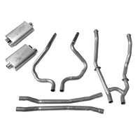 1964 - 1968 Mustang Dual Exhaust Kit (Complete system, standard manifolds w/ GT resonaters, no clamps or hangers)