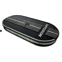 1964 - 1973 Mustang Cobra Oval Air Cleaners (Mustang Logo)- Dual Carb