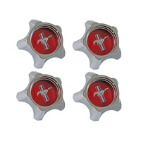 1967 Mustang Styled Steel Hubcaps (Red Design Set of 4)