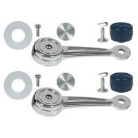 1968 - 1970 Mustang Standard Interior Window Crank Handles with Blue Knob - Pair