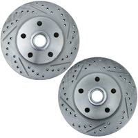 1968 - 1969 Mustang Disc Brake Rotors - Drilled & Slotted - Pair