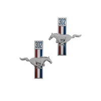 1964 - 1968 Mustang 302 Running Horse Fender Emblems (Sold as a Pair LH & RH)
