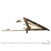 1968 Mustang Vent Window Frame and Glass Assembly (Left Hand, clear)